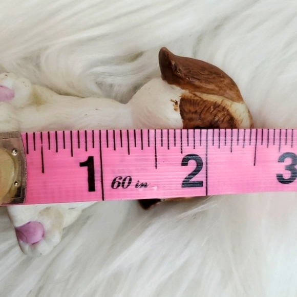 Vintage Ceramic Puppy Dog Pup Christmas Kitschy Holiday Ornament Bell Brown Wht - Picture 13 of 13